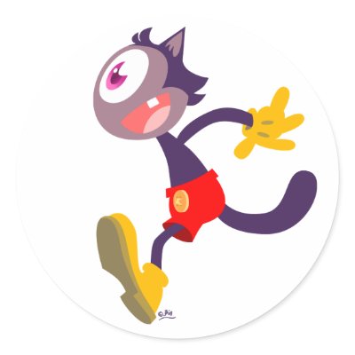Monocular cat cartoon sticker by Lioness_Graphics