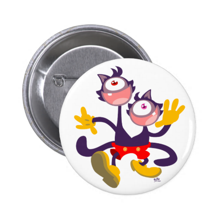 Monocular Cats in Tandem Walk button badge