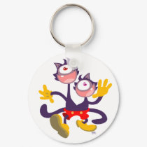 Monocular Cats in Tandem Walk keychain by Lioness_Graphics Monocular Cats in Tandem Walk keychain