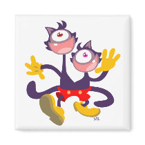 Monocular Cats in Tandem Walk magnet by Lioness_Graphics Monocular Cats in Tandem Walk magnet