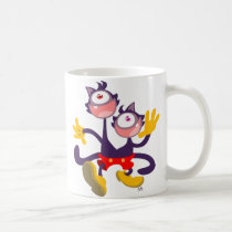 Monocular Cats in Tandem Walk mug by Lioness_Graphics Monocular Cats in Tandem Walk mug