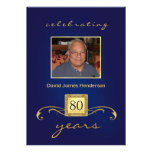 Monogram 80th Birthday Invitations with Photo