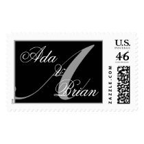 Monogram A and Names Scroll Stamp