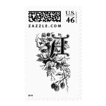 Monogram A in Raspberries Stamps