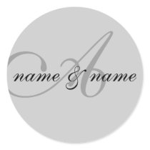 monogram "A" label stickers