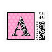 Monogram A | Zebra Polka Dots