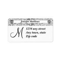 Monogram Address Labels Black and White