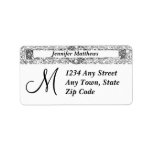 Monogram Address Labels Black and White