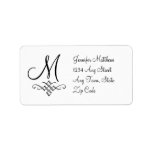 Monogram Address Labels Black and White