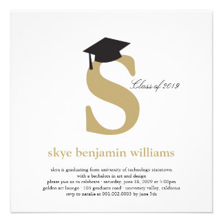 Monogram Alphabet Graduate Graduation Photo Party Personalized Announcement