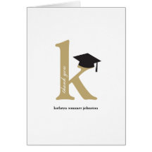 Monogram Alphabet Graduation Photo Thank You Card