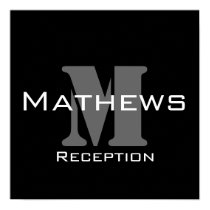 Monogram and Name Wedding Reception Sign posters