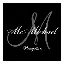 Monogram and Name Wedding Reception Sign posters