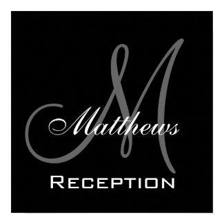 Monogram and Name Wedding Reception Sign print