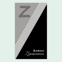 Monogram Angles Slate Grey Business Card business cards