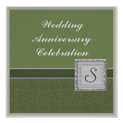 Monogram Anniversary Party Invitation