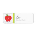 Monogram Apple Return Address Label label