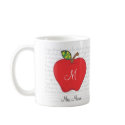 Monogram Apple Teachers Coffee Mug mug