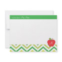 Monogram Apple Teachers Flat Note Card invitation