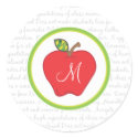 Monogram Apple Teachers Sticker | Envelope Seal sticker