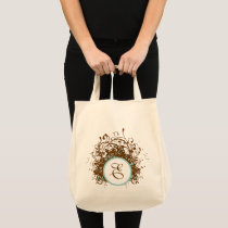 Monogram Aqua Bride's Bag Vintage Floral Wedding