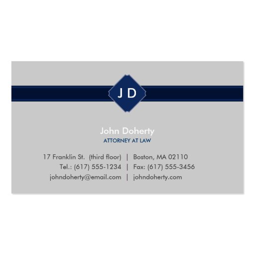Monogram Attorney at Law - Business Card (front side)