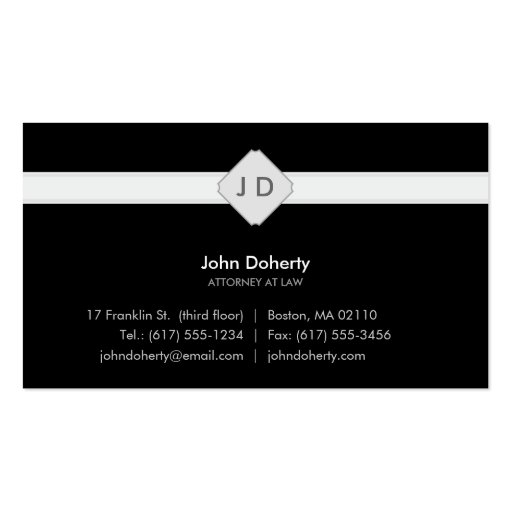 Monogram Attorney at Law - Business Card (front side)