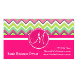 Monogram Aztec Andes Tribal Mountains Chevron Business Card Templates