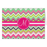 Monogram Aztec Andes Tribal Mountains Chevron Greeting Card