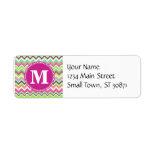 Monogram Aztec Andes Tribal Mountains Chevron Custom Return Address Label