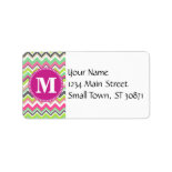 Monogram Aztec Andes Tribal Mountains Chevron Personalized Address Label