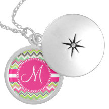 Monogram Aztec Andes Tribal Mountains Chevron Pendants