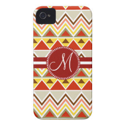 Monogram Aztec Andes Tribal Mountains Triangles iPhone 4 Covers