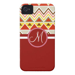 Monogram Aztec Andes Tribal Mountains Triangles iPhone 4 Case-Mate Case