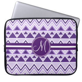 Monogram Aztec Andes Tribal Mountains Triangles Computer Sleeve