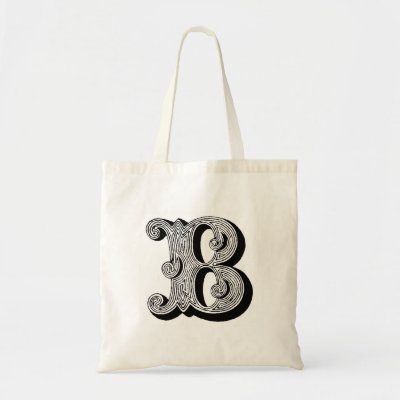 Monogramed Tote Bags on Monogram  B  Tote Bag By Pumpkinandhoneybunny