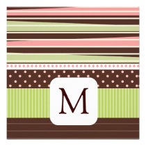 Monogram Baby Photo Announcements