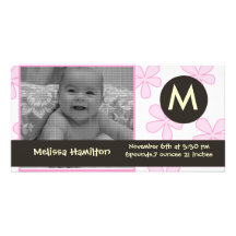 monogram baby  photo card