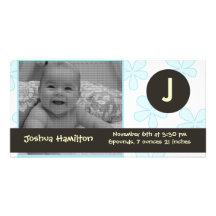 monogram baby photo card
