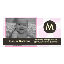 monogram baby  photo card