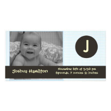monogram baby photo card