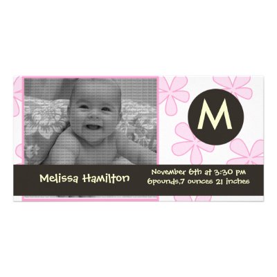 monogram baby  photo card Zazzle_photocard