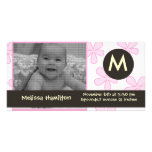 monogram baby  photo card
