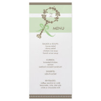 Monogram Baby Rattle Shower Menu Rack Card