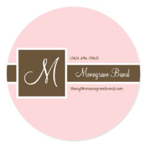 Monogram Band Pink & Brown Stickers