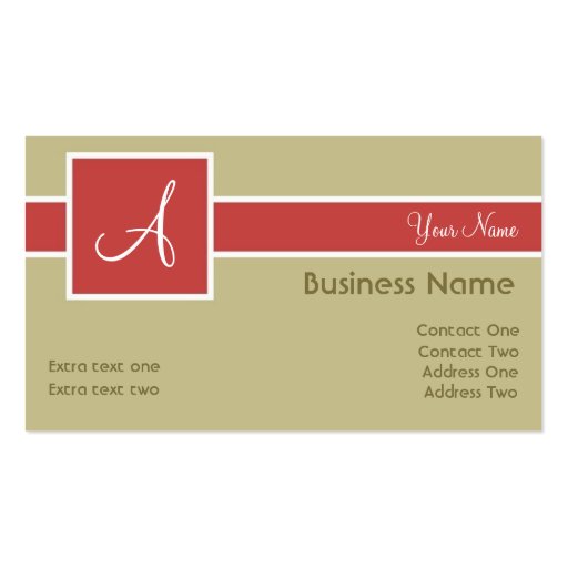 Monogram Band Sand & Salmon Business Cards (front side)