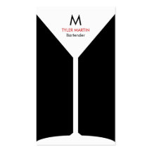 Monogram Bartending Business Card - Black & White