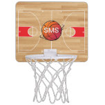 Monogram Basketball on Basketball Court Mini Basketball Hoop