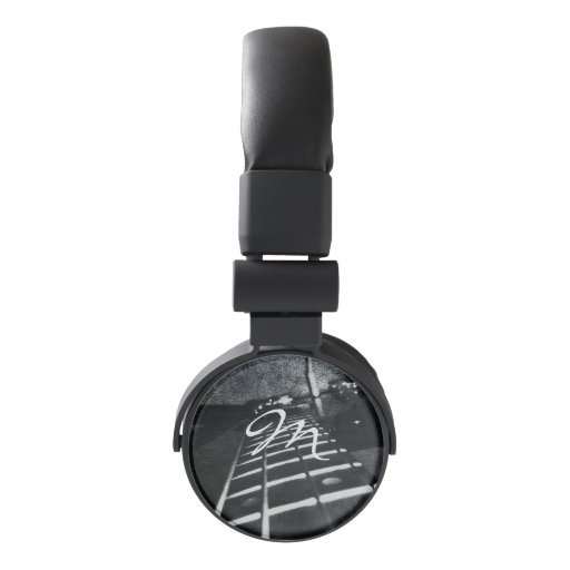Monogram Bass Guitar on Black Headphones Zazzle