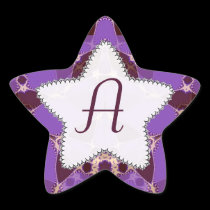 Monogram Batik Purple Star Sticker stickers
